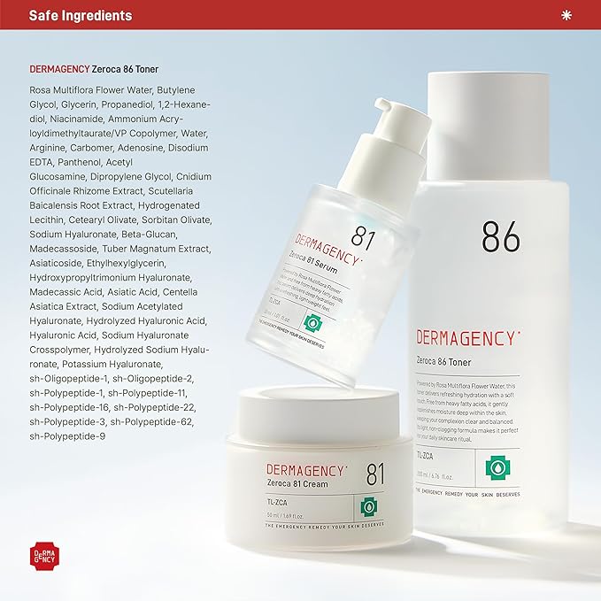 DERMAGENCY Zeroca 86 Toner | Korean Toner for Acne-Prone & Sensitive Skin | Lightweight, Fast-Absorbing | Oil Control, Pore Refining, Redness Relief | Fragrance-Free | K-Beauty 6.76 Fl.Oz 200ml