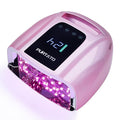 PURTATO Professional Rechargeable 96W UV LED Portable Cordless UV Light for Nail Lamp Machine with Removable Stainless Steel Bottom,4 Timer Setting and Smart Sensor Nail Dryer (Plating Pink)