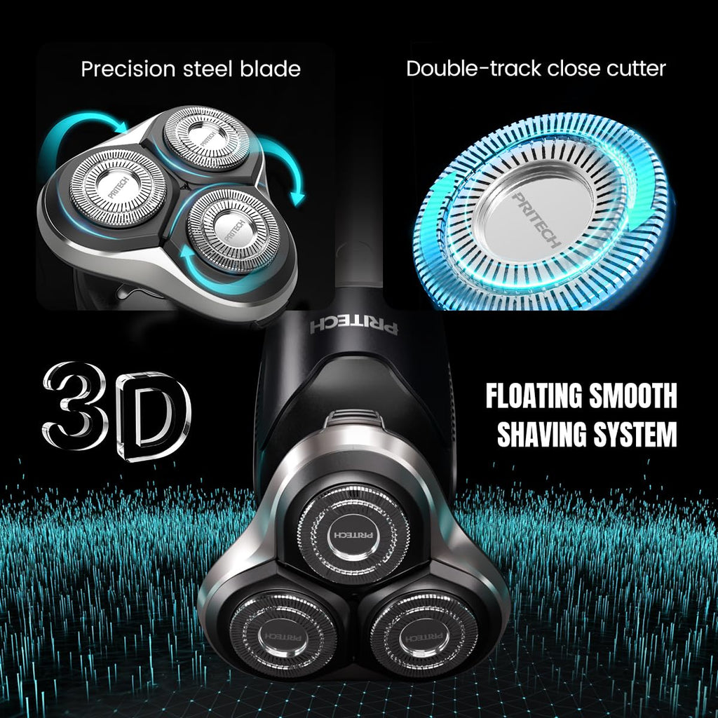 PRITECH Electric Razor for Men Rotary Electric Shavers for Men Cordless