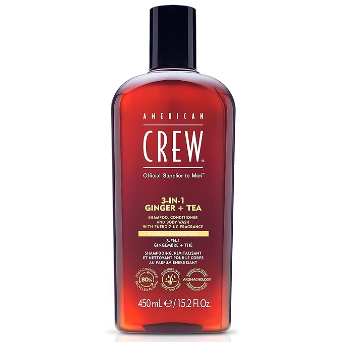 American Crew 3-in-1 Shampoo & Body Wash, Ginger & Tea, 15.2 fl oz