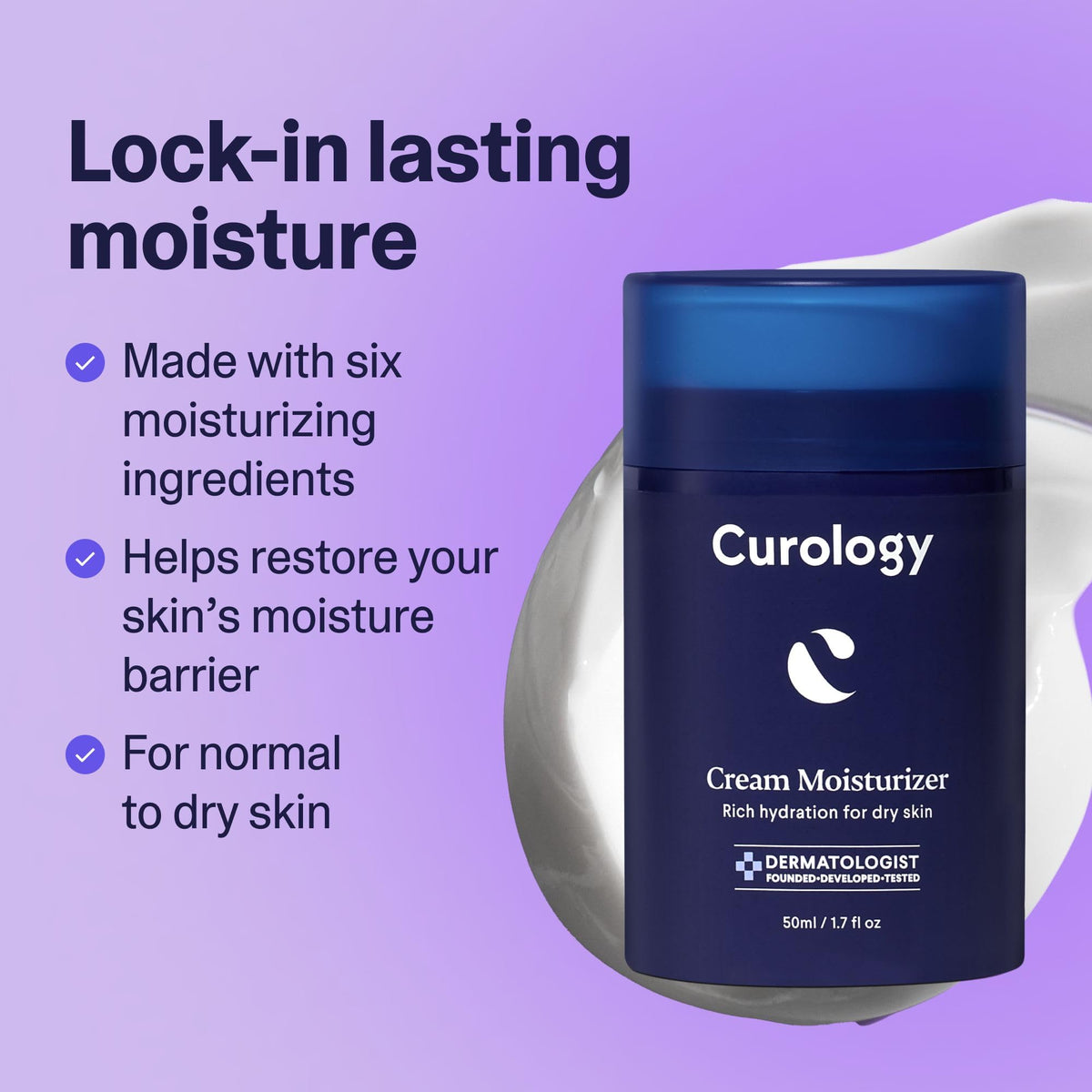 Curology Face Moisturizer for Dry Skin, Hyaluronic Acid Cream, Shea Butter