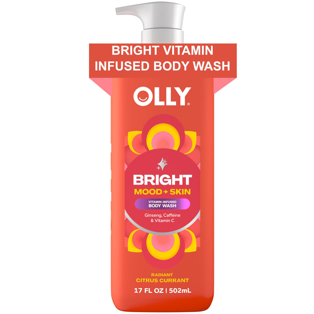 OLLY Bright Body Wash with Ginseng, Caffeine & Vitamin C- Nourishing 17 oz