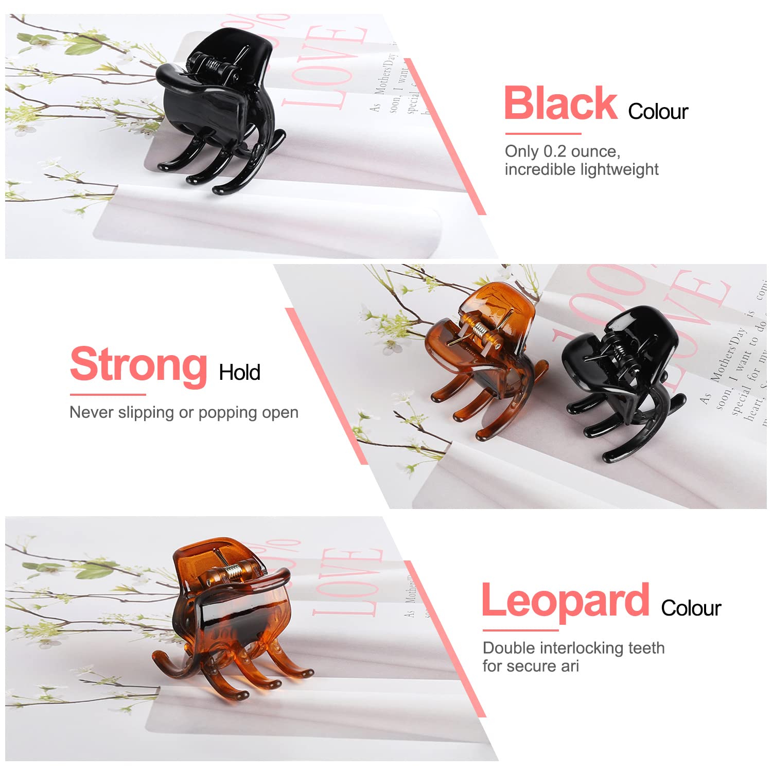 6 Pieces Hair Jaw Claws, Morhom 1.4 Inch Thick or Medium Hair Clips for Women and Girls