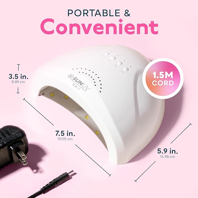 SUNUV UV LED Nail Lamp, Gel Light for Nail Polish UV Dryer SUNONE White