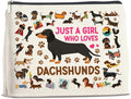 UPNEGE Dachshund Gifts Makeup Bag Weiner Dog Gifts for Girl Women Dog Lovers Cosmetic Bag Just a Girl Who Loves Dachshund Zipper Makeup Pouch Gift