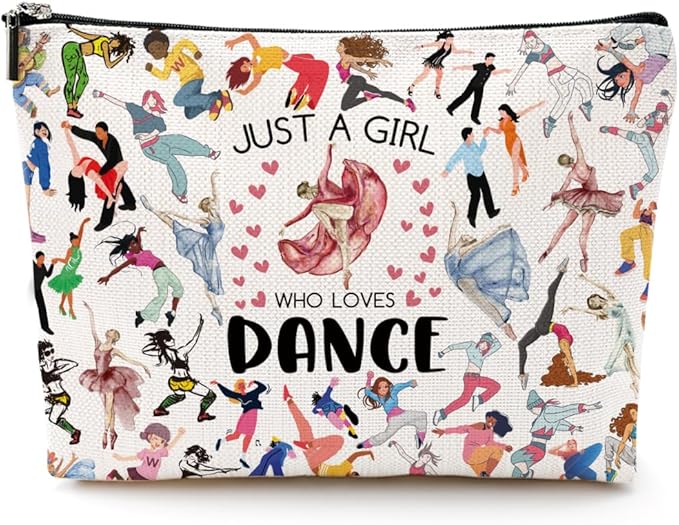 Dance Makeup Bag for Girls Dancer Recital Gift Thank You Gifts Cosmetic Bag