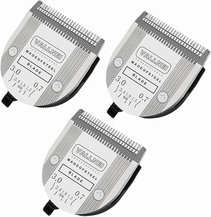 VALLNEI [3 Pack] 5-in-1 Professional Animal Clipper Blades for Wahl Arco, Bravura, Chromado, Creativa, Figura, Motion & SuperGroom, Detachable Adjustable Dog Cat Pet Grooming (Silver)