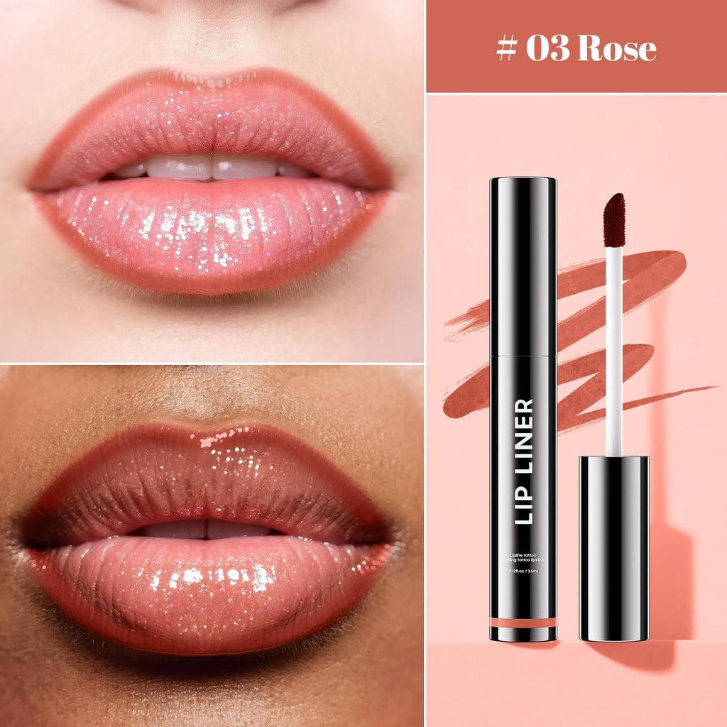dfjdskl Moisturizing Peel Off Lip Liner Stain Smudge-Proof Long Wear Lip Color (Rose)