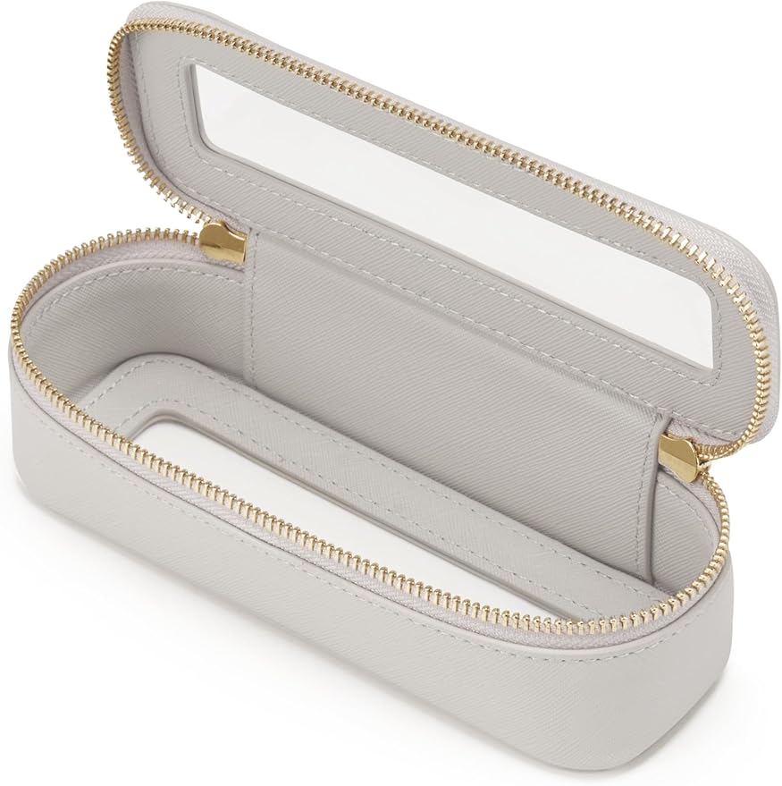 Popvibe Slim Makeup Brush Bag Travel Clear Toiletry Bag for Women Cute Make Up Bag for Traveling Cosmetic Bag Organizer Waterproof Tansparent Beauty Makeup Case Blue Gray