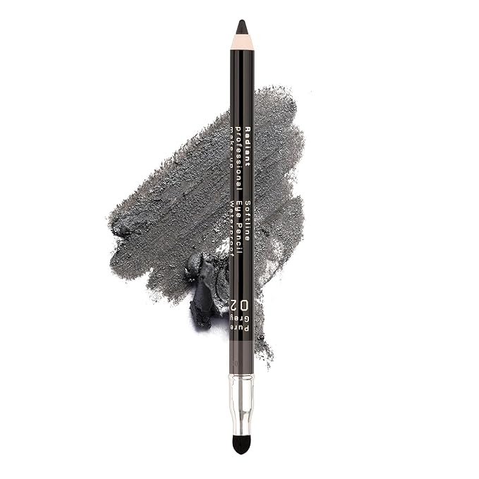 Radiant Professional Waterproof Eyeliner Pencil, 02 Pure Grey