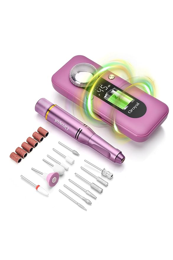 Electric Nail Drill Professional 45000RPM Cordless Electric Nail File Pink