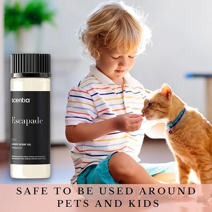 Scentia Escapade Aromatherapy Oil for Diffuser – Hotel Scent Inspired by 5-Star Resort – 20 mL – Jasmine, Bergamot & Marine Natural Fragrance Oil for Waterless & Cold Air Diffusers, Made in USA