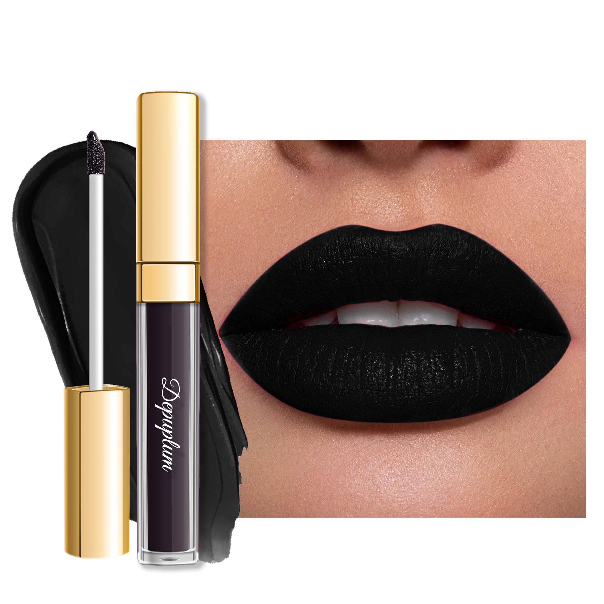 Depuplum Black Lipstick Matte for Women Goth Long Lasting Lipsticks