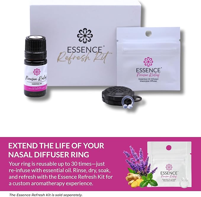 Essence Wearable Aromatherapy Nasal Diffuser – Nausea Relief Essential Oil