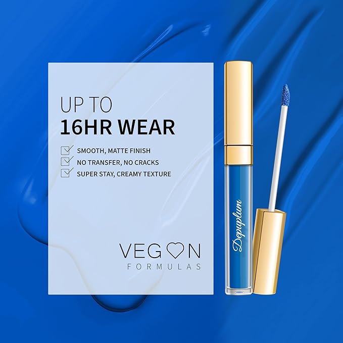 Depuplum Blue Lipstick Matte for Women Super Stay Long Lasting Lipstick