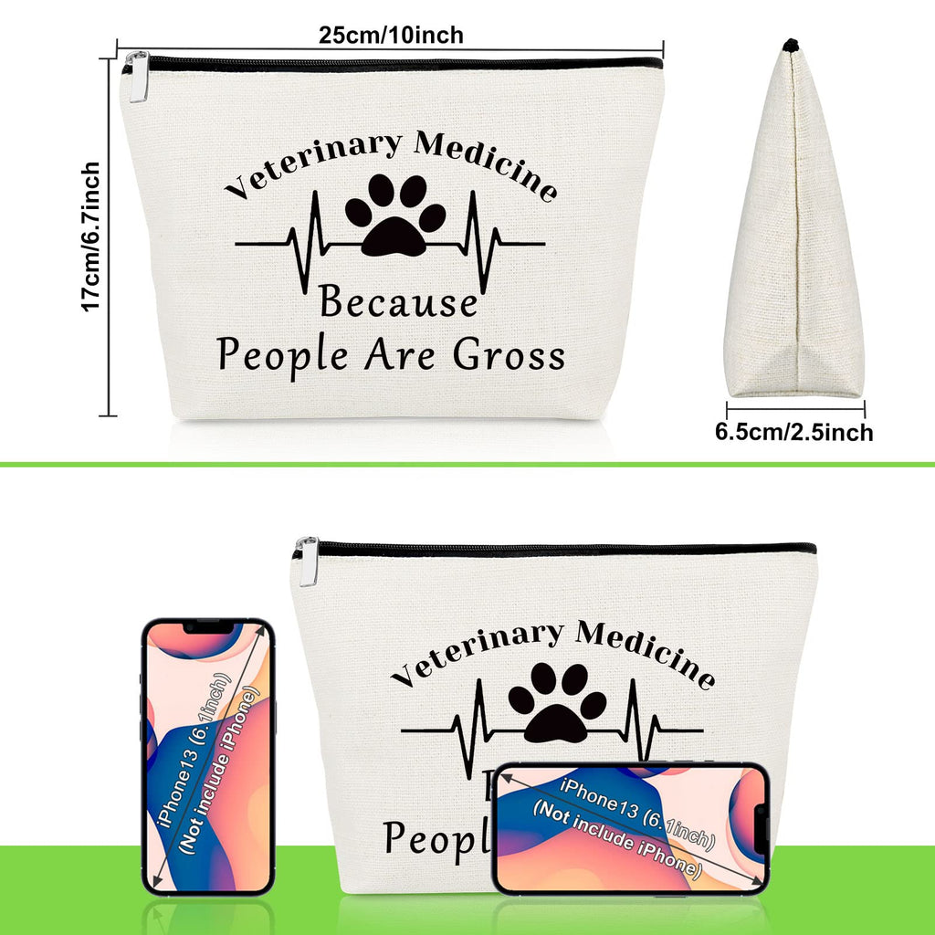 Veterinarian Gift Vet Tech Makeup Bag for Women Animal Rescue Gift Veterinary Technician Cosmetic Bag for Dog Lover Medical Graduate Dog Doctor Animal Lover Christmas Birthday Present Travel Pouch