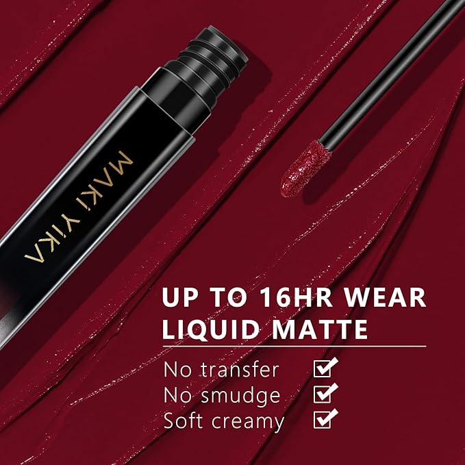 MAKI YIKA Burgundy Red Lipstick for Women Colorstay Long Lasting Lipsticks