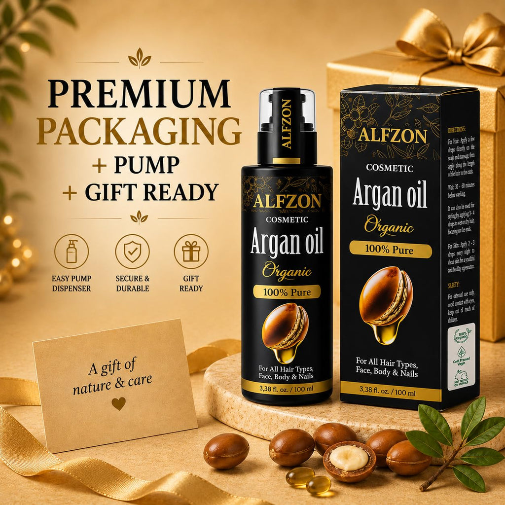 Moroccan Argan Oil for Hair, Face & Skin, 100% Pure, Cold Pressed, 3.38 oz