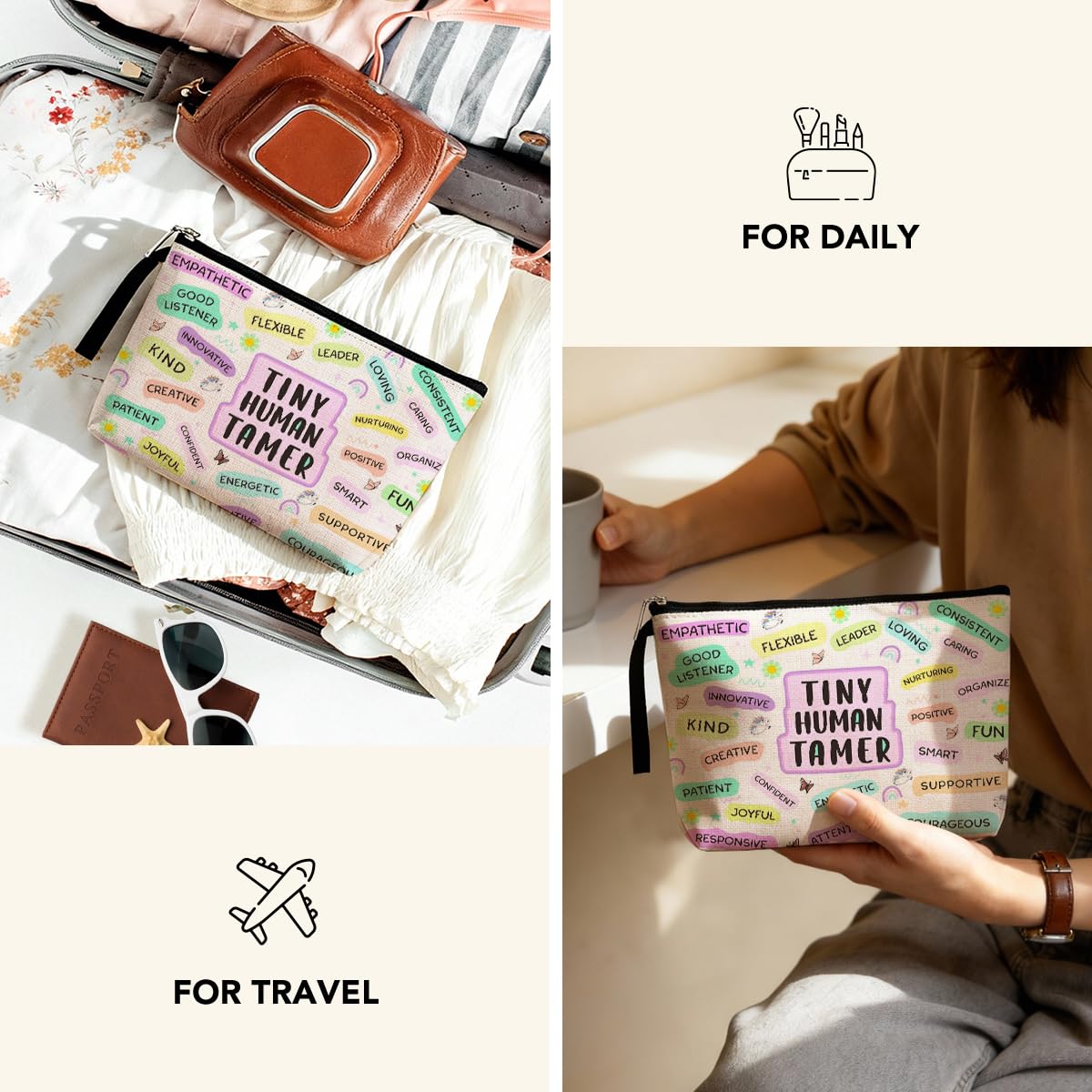 Teacher Gifts Makeup Bag Teacher Appreciation Gifts Zipper Toiletry Bag