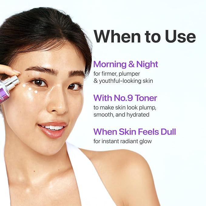 numbuzin No.9 NAD+ Peptide Serum for Face, Neck and Body - for anti-aging, Sagging Skin, Fine Lines & Elasticity, Lifting, Hydrating & Skin Tightening Formula, Korean Skincare 1.69 fl oz