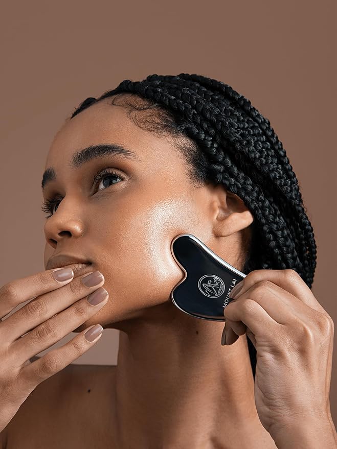 Mount Lai - The Stainless Steel Gua Sha Facial Lifting Tool | Face Sculpting Tool for Skin Care | Guasha Tool for Face and Body | Facial Massage Tools to Relieve Muscle Tension and Reduce Puffiness