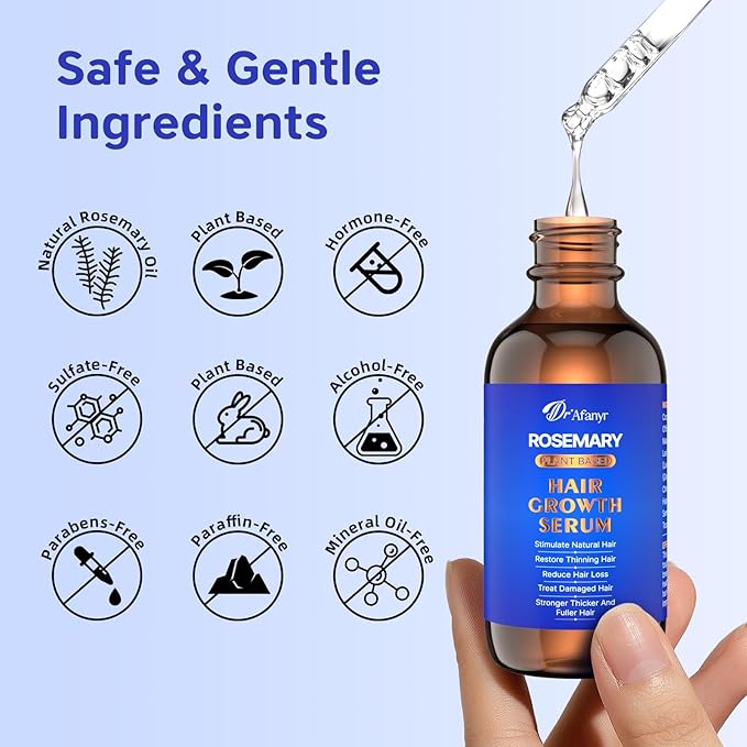 100% Natural Hair Oil with Rosemary & Saw Palmetto, Nourishing Treatment for Dry Damaged Hair, Smooth Frizz & Strengthen Strands for Silky Soft Shine