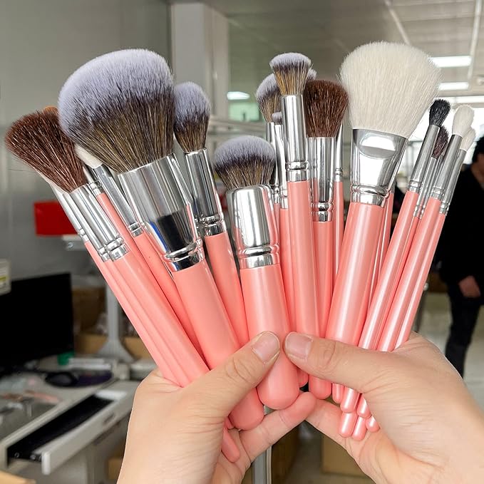 Bueart Design 26Pcs Professiona Makeup Brushes Set Real Natural Goat Hair