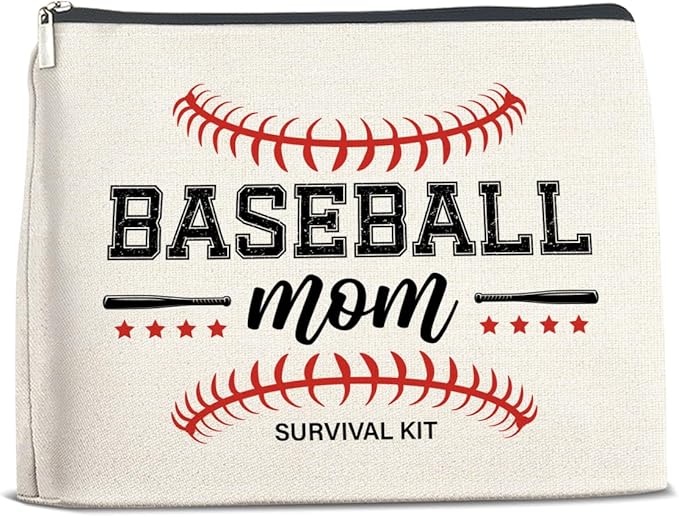 FYDHQSS Baseball Mom Gift Makeup Bag for Women Baseball Lovers Team Player