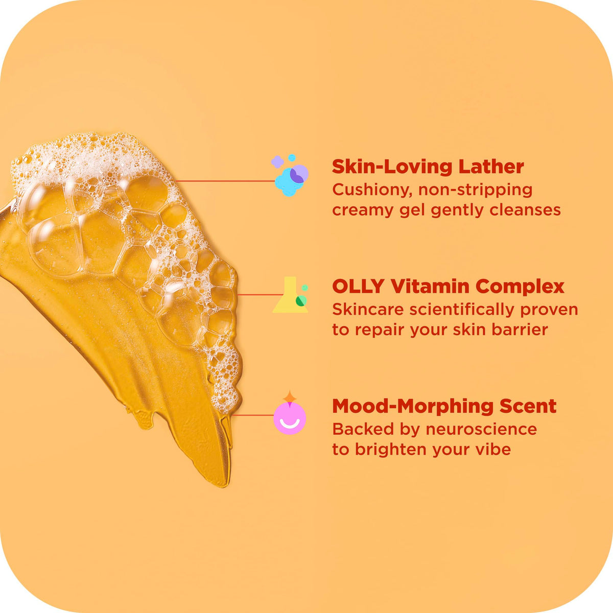 OLLY Bright Body Wash with Ginseng, Caffeine & Vitamin C- Nourishing 17 oz