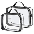 PACKISM Clear Makeup Bag Travel - TSA Approved Toiletry Bag, 2 Pack Black