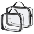PACKISM Clear Makeup Bag Travel - TSA Approved Toiletry Bag, 2 Pack Black