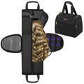 Wig Storage Bag Holds 3 Wigs Hair Tools Travel Bag Full-Open Breathable Organizer Case for Clips, Hair Dryer, Flat Curling Iron Brushes,Cosmetic Toiletry Tote Christmas Gift for Women Stylist