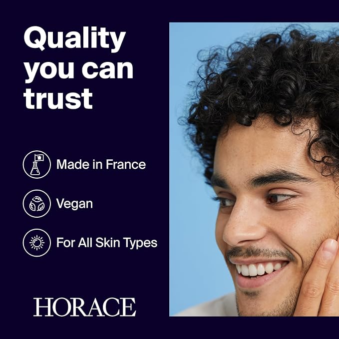 HORACE Mattifying Face Moisturizer for Men – 96.6% Natural Ingredients – No Silicones or Mineral Oils – Moisturising Cream for All Skin Types – Unscented, 75 ml