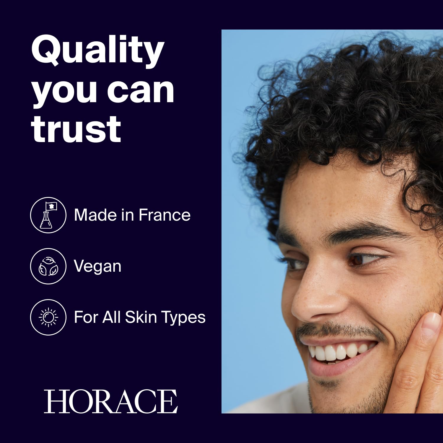 HORACE Mattifying Face Moisturizer for Men – 96.6% Natural Ingredients – No Silicones or Mineral Oils – Moisturising Cream for All Skin Types – Unscented, 75 ml
