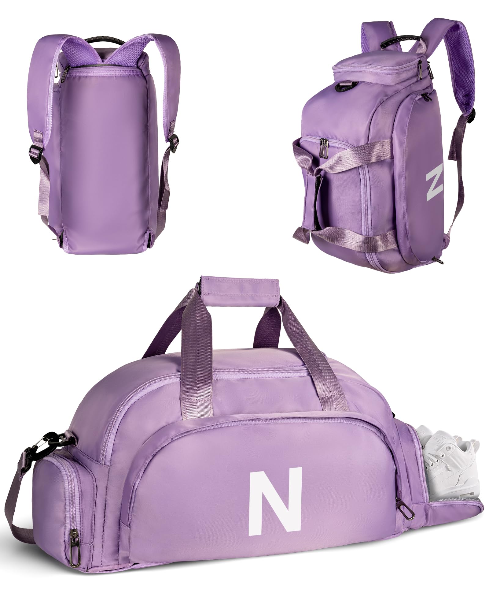 Vogewood Girl Gifts for 10-16, Initial Gym Bags with Shoe Compartment
