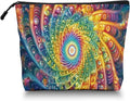 Scribesense Cosmetic Bags Travel Makeup Toilet Case Waterproof Pouch for Women Girls 6.7X9.45inches - Abstract Art Style Spirals