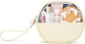 Vacfulliven Clear Makeup Bag for Travel, Mini Waterproof Cosmetic Organizer with Zipper, Portable Transparent Toiletry Bag for Women & Men (6.7x6 Inch) - Fits Makeup, Skincare, Jewelry (White)