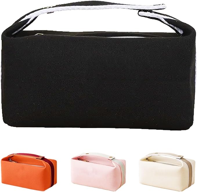 Fammart Travel Makeup Bag, Waterproof Canvas Cosmetic Bag Make Up Organizer Case for Women, Large Toiletry Bag Skincare Pouch for Toiletries Accessories Brushes
