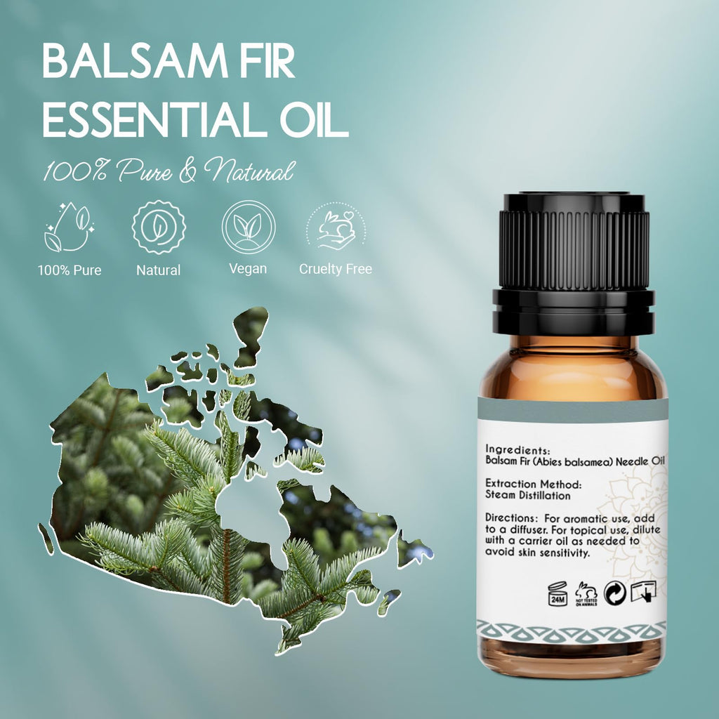 LOTUSJOY Balsam Fir Essential Oil, for Diffuser, Massage, Skin, 0.34 Fl Oz