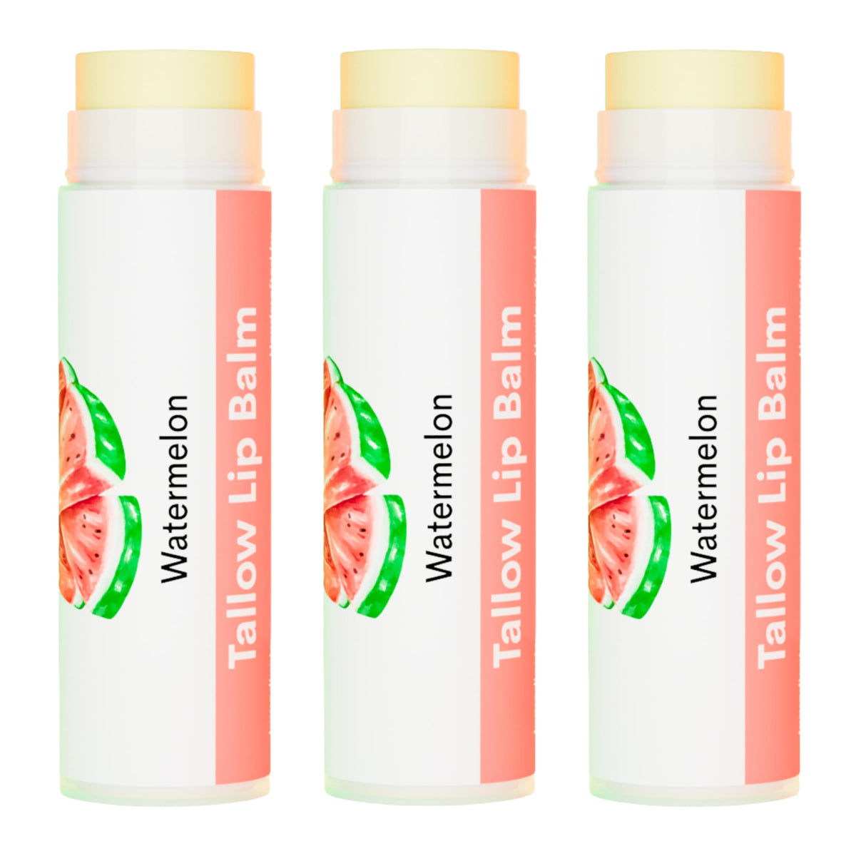 Tallow Lip Balm by Cattle Creek – All-Natural Ingredients, Long-Lasting Moisture and Hydration for Dry, Cracked, and Chapped Lips, Soothing Formula for Soft Skin (Pack of 3, Red Cherry)