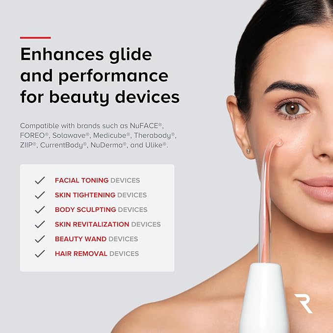 Conductive Gel for Facial, RF & Cavitation Devices – Ultra-Hydrating, Long-Lasting, 96% Organic, Hypoallergenic Leave-On Formula – Smooth Device Glide – Made in USA – 8.45 fl oz Bottle