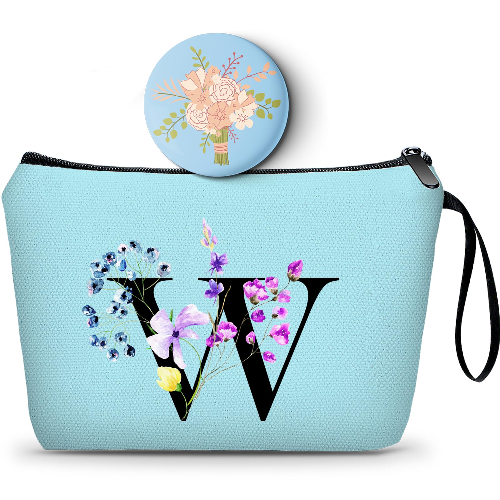 Birthday Inspirational Bridesmaid Proposal Team Small Gifts for Women Mom Aunt Teacher Sister Coworkers Makeup Cosmetic Bag Travel with Mirror Mothers Day Christmas Graduation W
