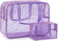 Yaopeing 2Pcs PVC Clear Makeup Bag Cosmetic Case Travel Toiletry Bags
