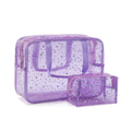 Yaopeing 2Pcs PVC Clear Makeup Bag Cosmetic Case Travel Toiletry Bags