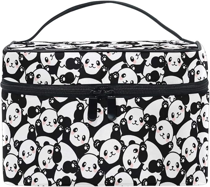 MNSRUU Makeup Bag, Animal Cute Little Panda Travel Makeup Organizer Bag Cosmetic Cases Toiletry Bags for Girl Women Ladies