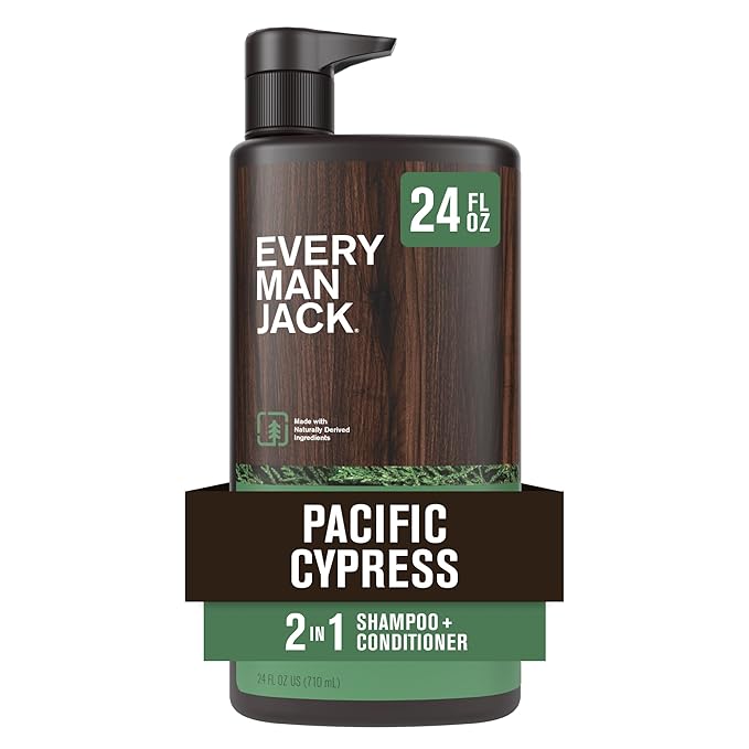 Every Man Jack Men's Shampoo & Conditioner 2-in-1, Pacific Cypress, 24 oz