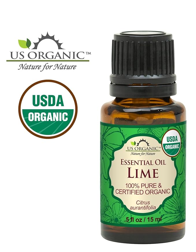 US Organic Lime Essential Oil - Certified Organic, Steam Distilled - W/Euro droppers (More Size Variations Available) (15 ml /.5 fl oz)