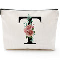 Initial A-Z Personalized Letter Makeup Bag, Monogrammed Bridesmaid Gifts Presents Cosmetic Bag, Portable Stationary Storage Organizer Pouch, Friendship Love Travel Makeup Bags