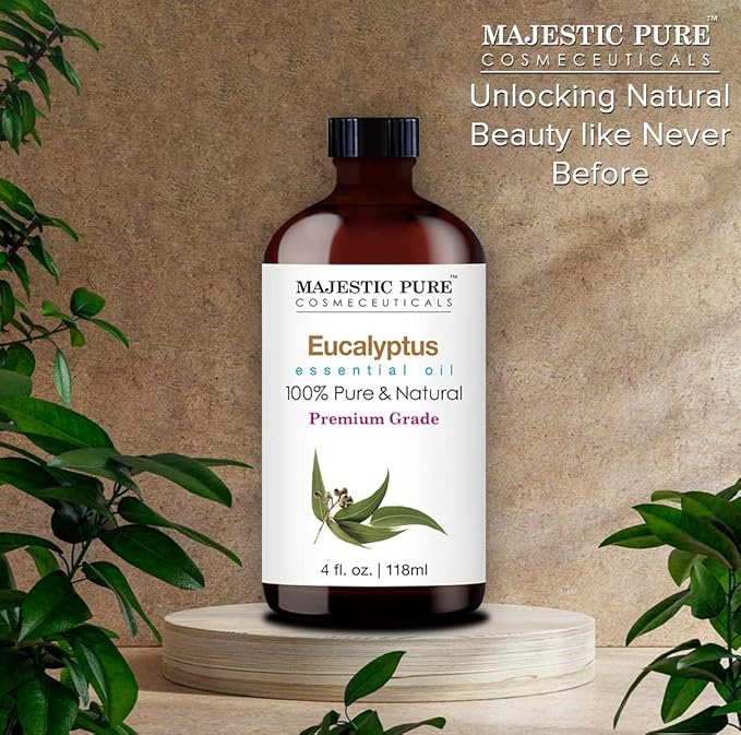 Majestic Pure Eucalyptus Essential Oil for Diffuser - 4 Fl Oz (Pack of 2)