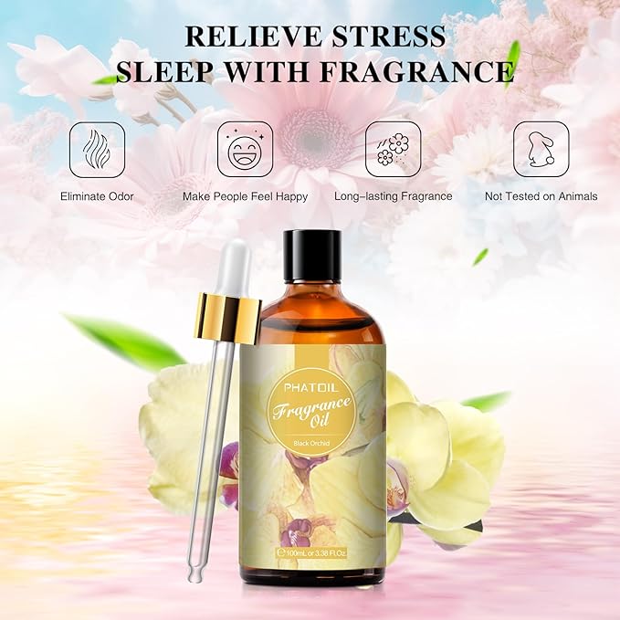 PHATOIL Black Orchid Fragrance Oil for Diffuser Aromatherapy 3.38FL.OZ